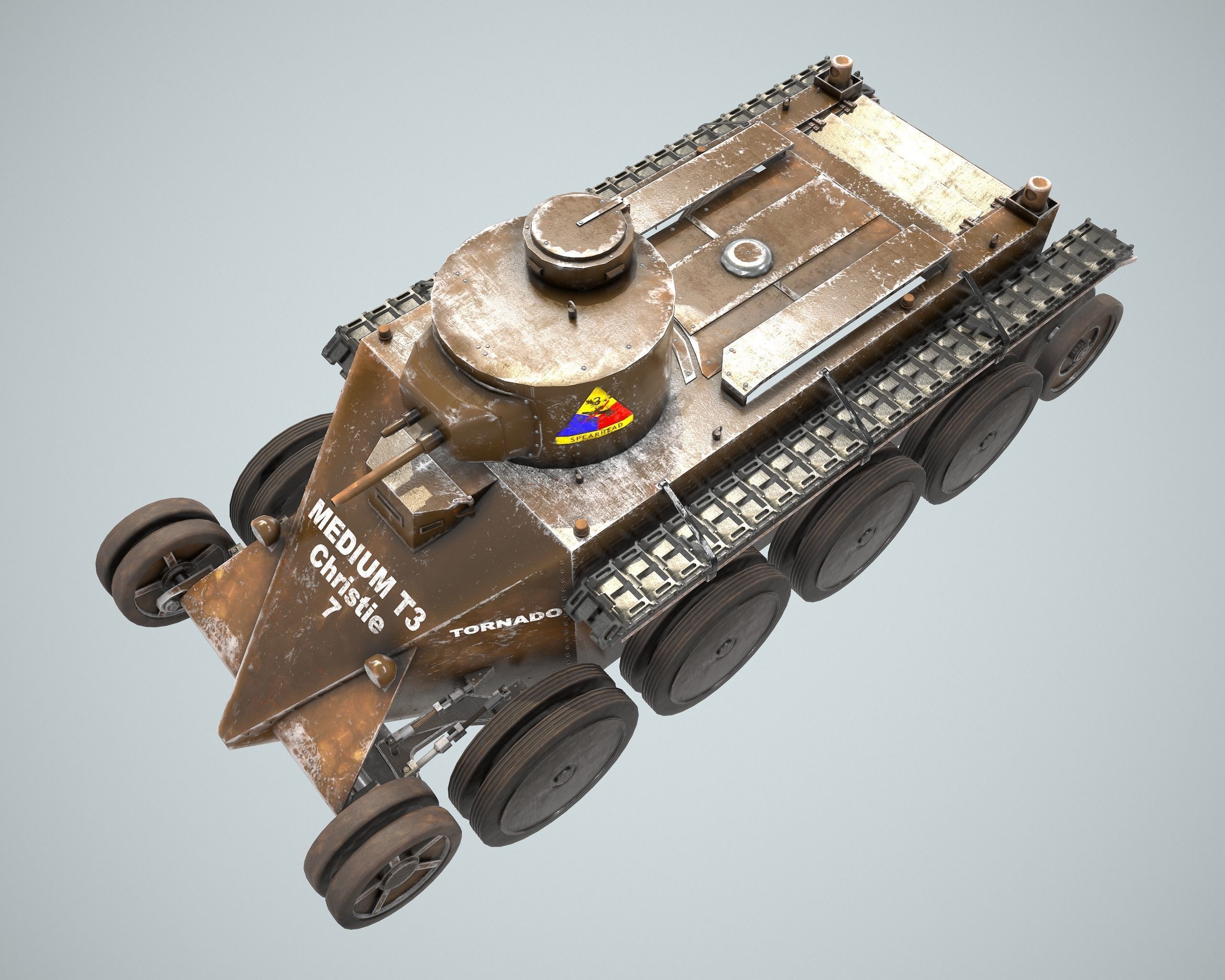 Tank Christie T-3 M1931 3D model_2