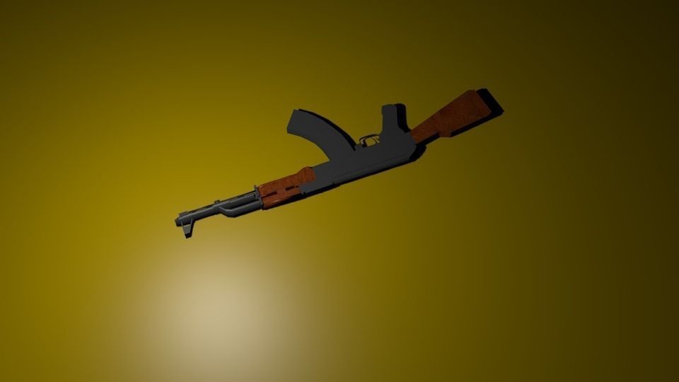 ak-47 rifle Free 3D model_1