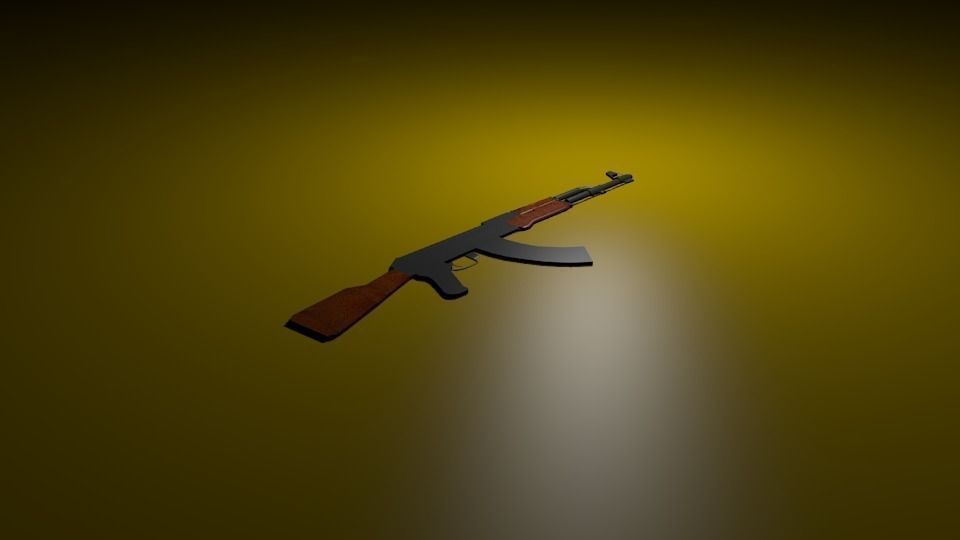 ak-47 rifle Free 3D model_2