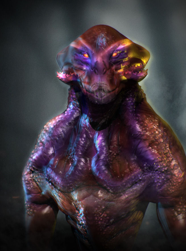 Marslein creature with glowing eyes 3D model_2