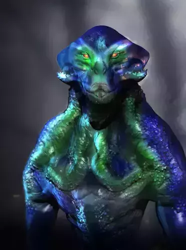 Marslein creature with glowing eyes 3D model