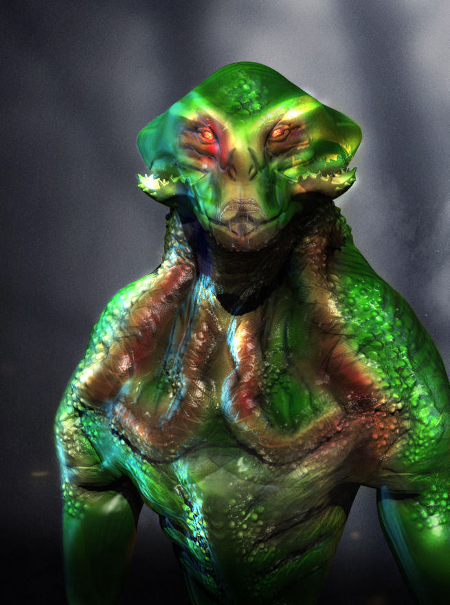 Marslein creature with glowing eyes 3D model_3