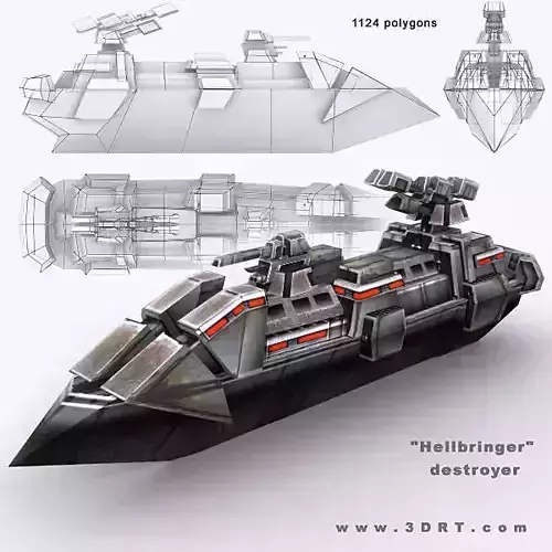 3DRT - Sci-Fi Naval Vessel - Hellbringer2
