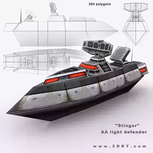 3DRT - Sci-Fi Naval Vessel - Stinger 