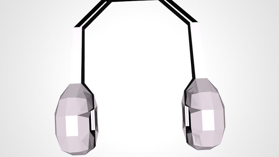 Headphone pair of earrings Low-poly 3D model_0