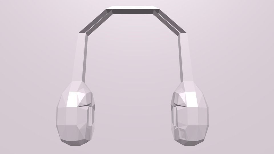 Headphone X pair of headphones Low-poly 3D model_0