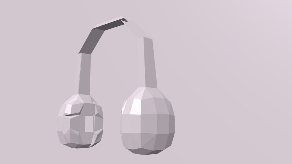 Headphone X pair of headphones Low-poly 3D model_2