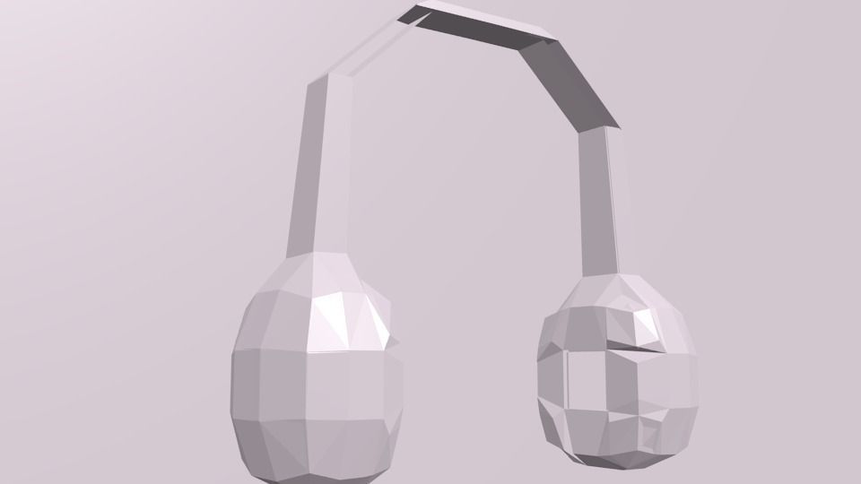 Headphone X pair of headphones Low-poly 3D model_1