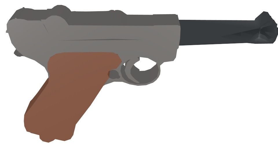 Gun X Low-poly 3D model_0