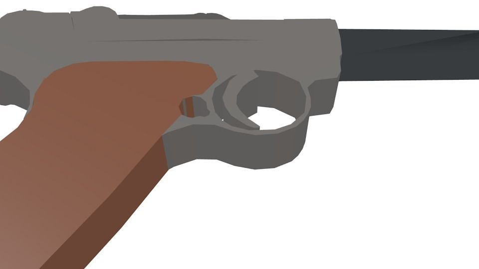 Gun X Low-poly 3D model_1