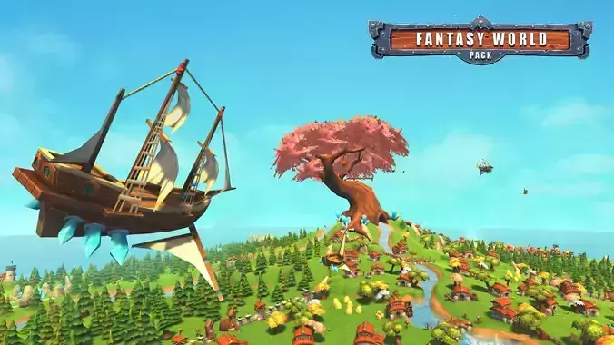 Fantasy World Pack Low Poly Low-poly 3D model