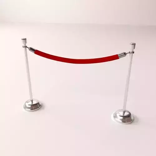 Stanchion rope barrier 3D model