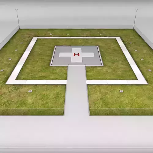 Helipad square ground 3D model