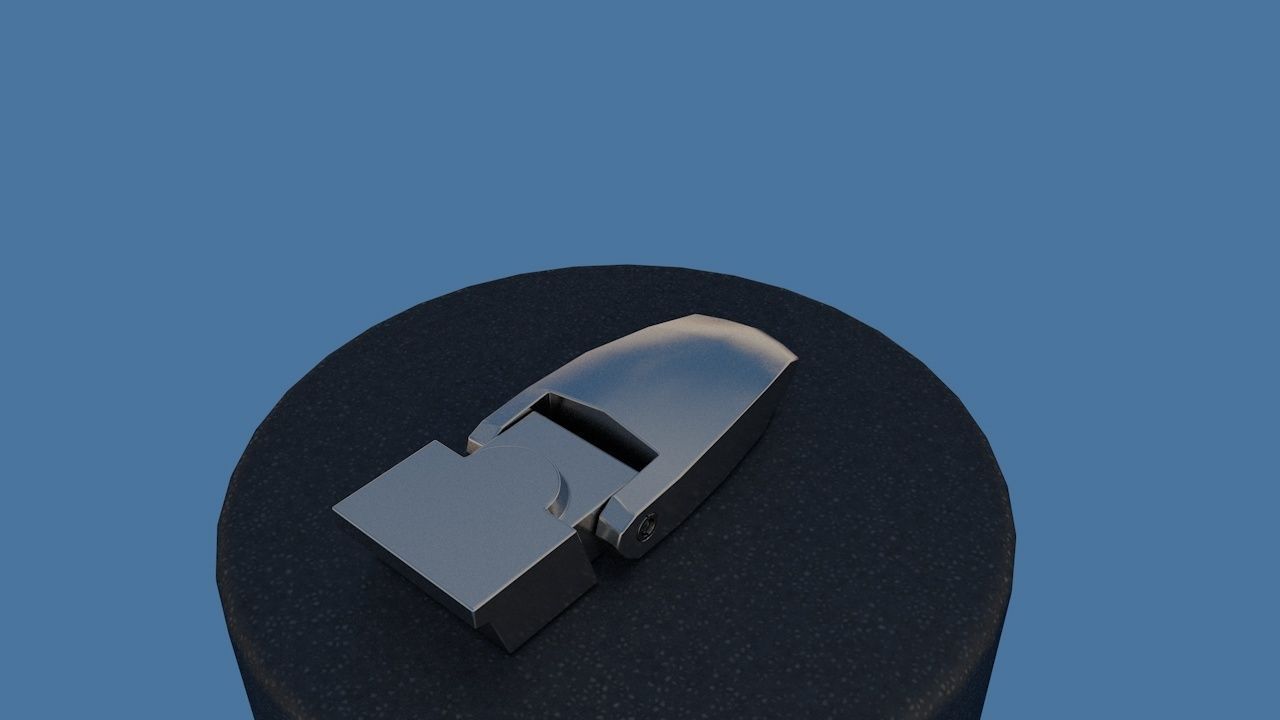 Industrial Metal Latch hard-surface 3D model_2