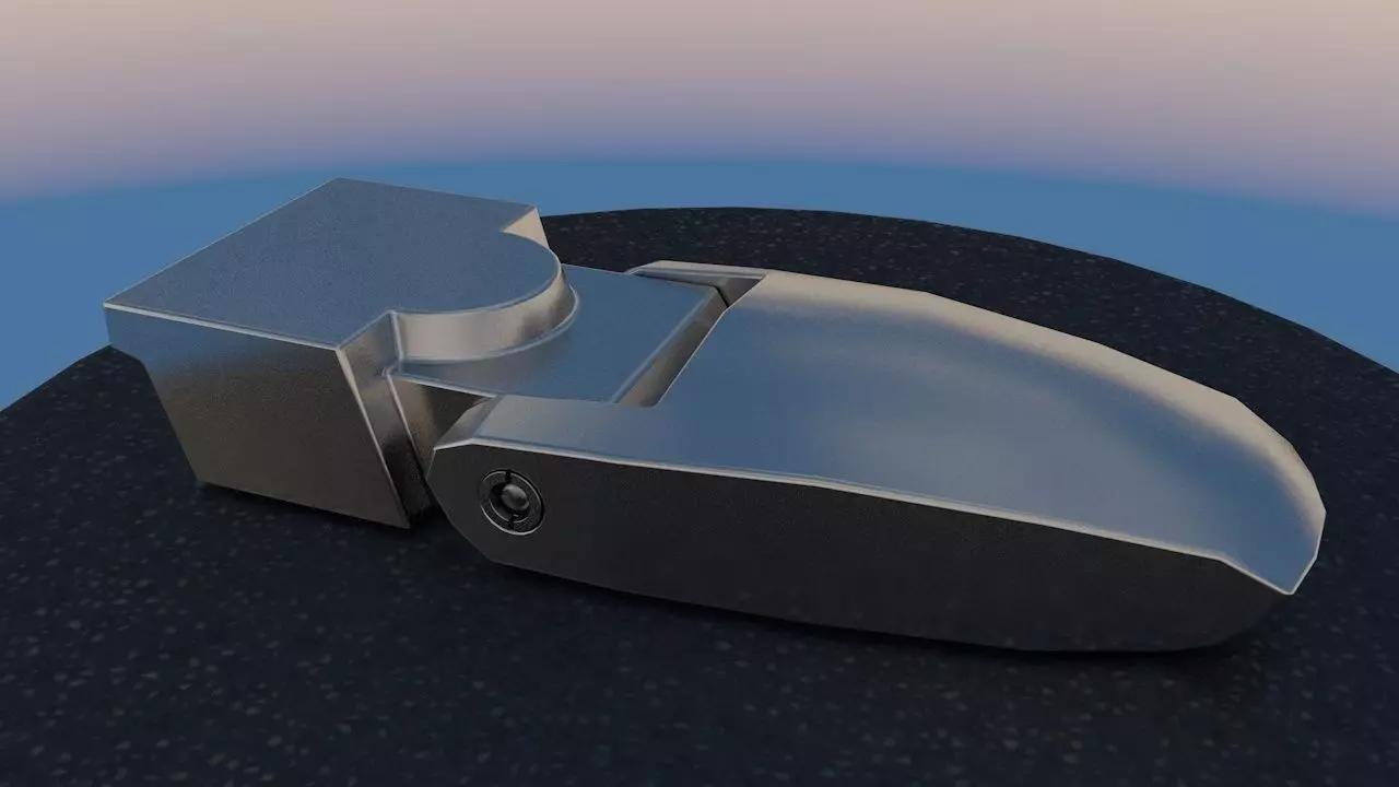 Industrial Metal Latch hard-surface 3D model_0