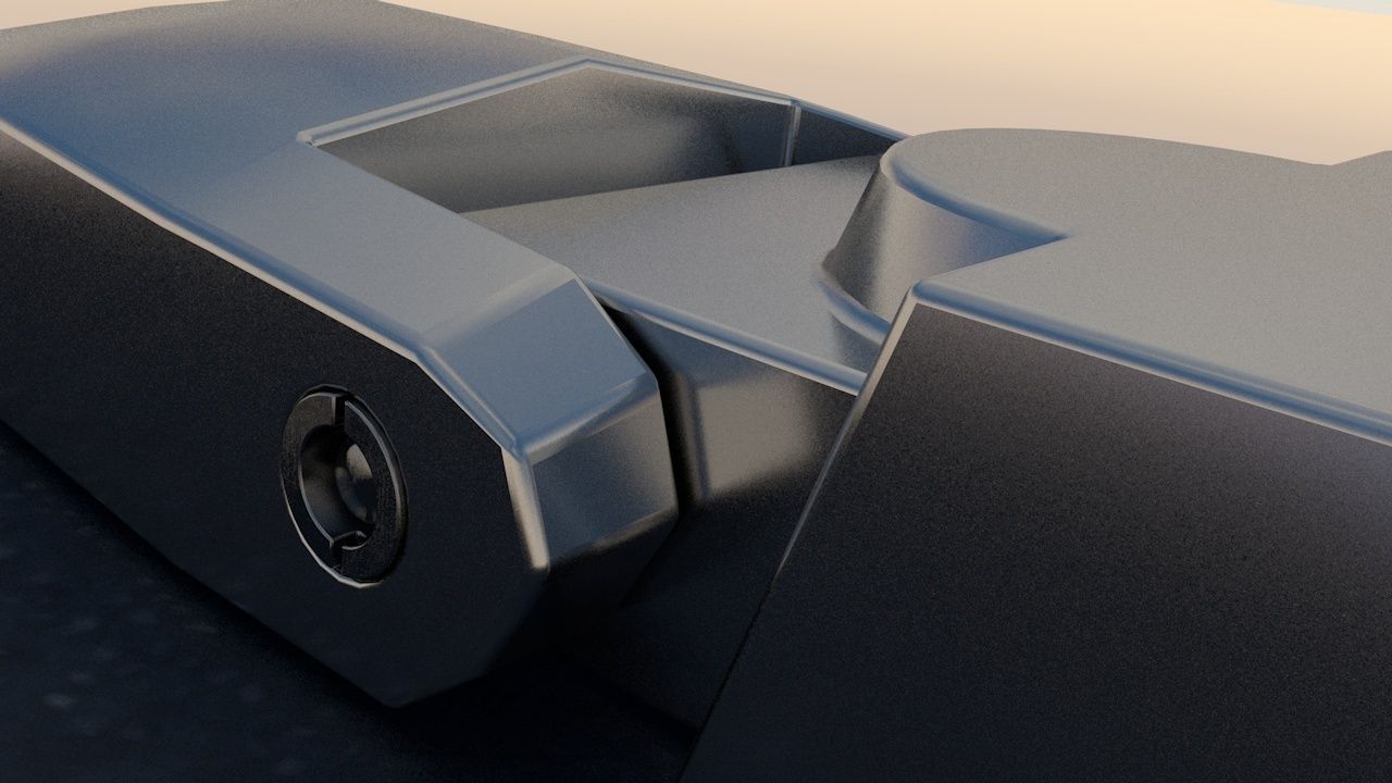 Industrial Metal Latch hard-surface 3D model_1