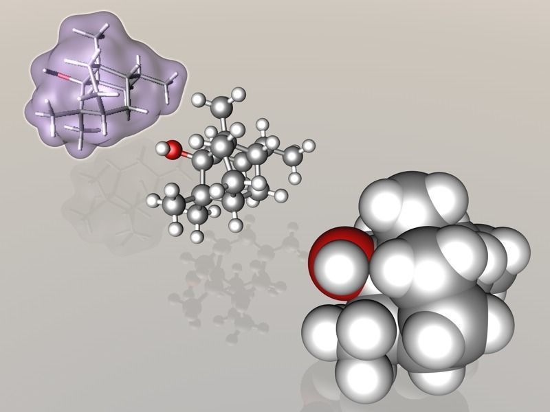 Patchoulol or patchouli alcohol molecule 3D model_1