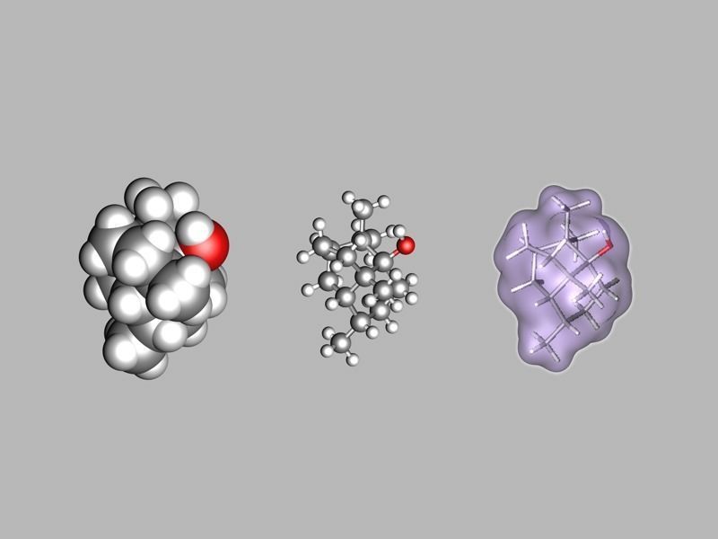 Patchoulol or patchouli alcohol molecule 3D model_2