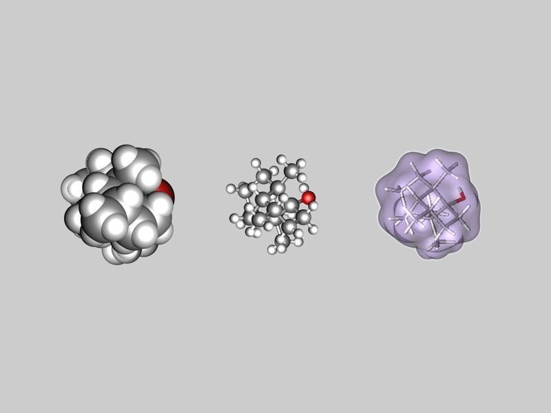 Patchoulol or patchouli alcohol molecule 3D model_3