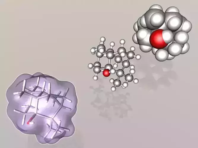 Patchoulol or patchouli alcohol molecule 3D model