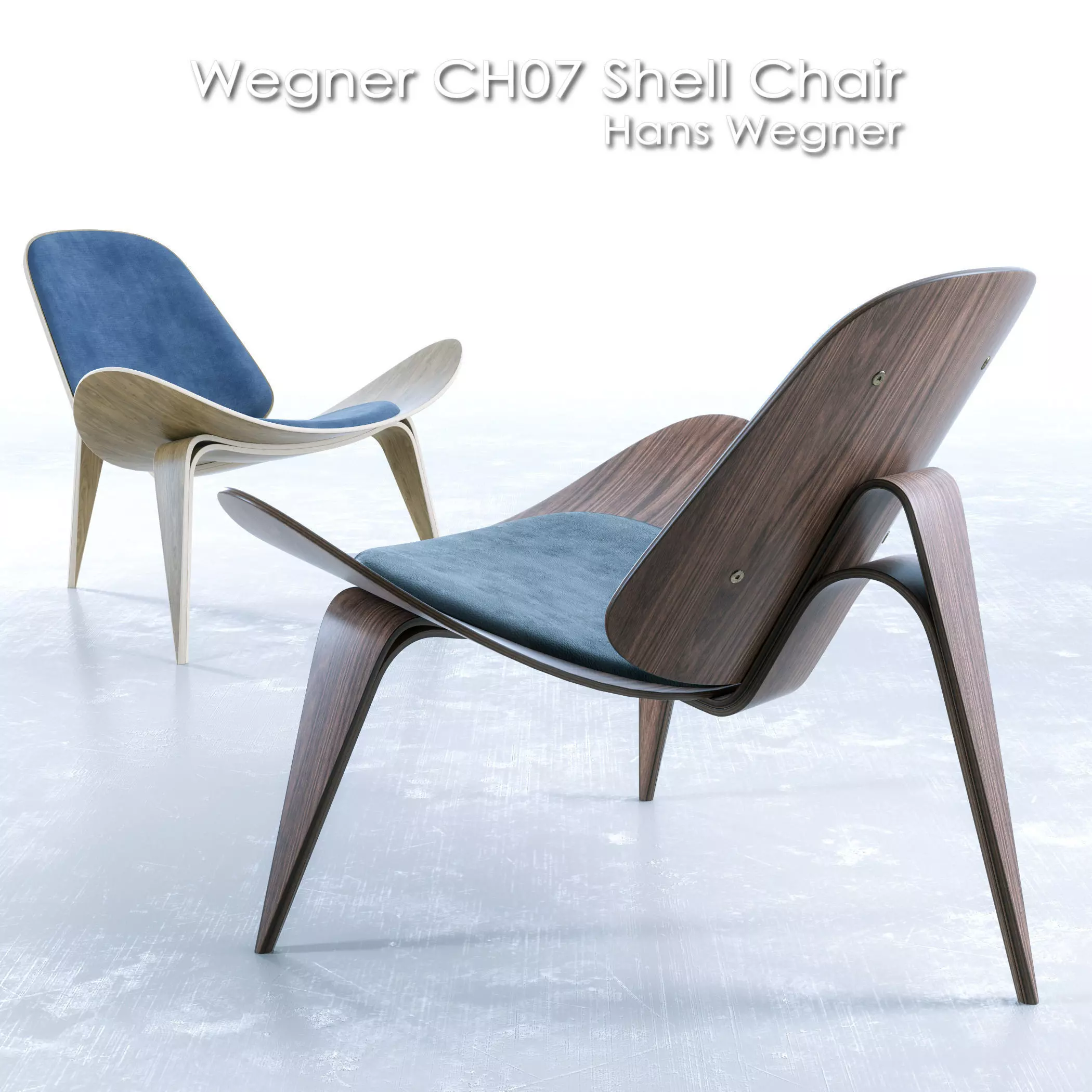 Wegner CH07 Shell Chair 3D model_0