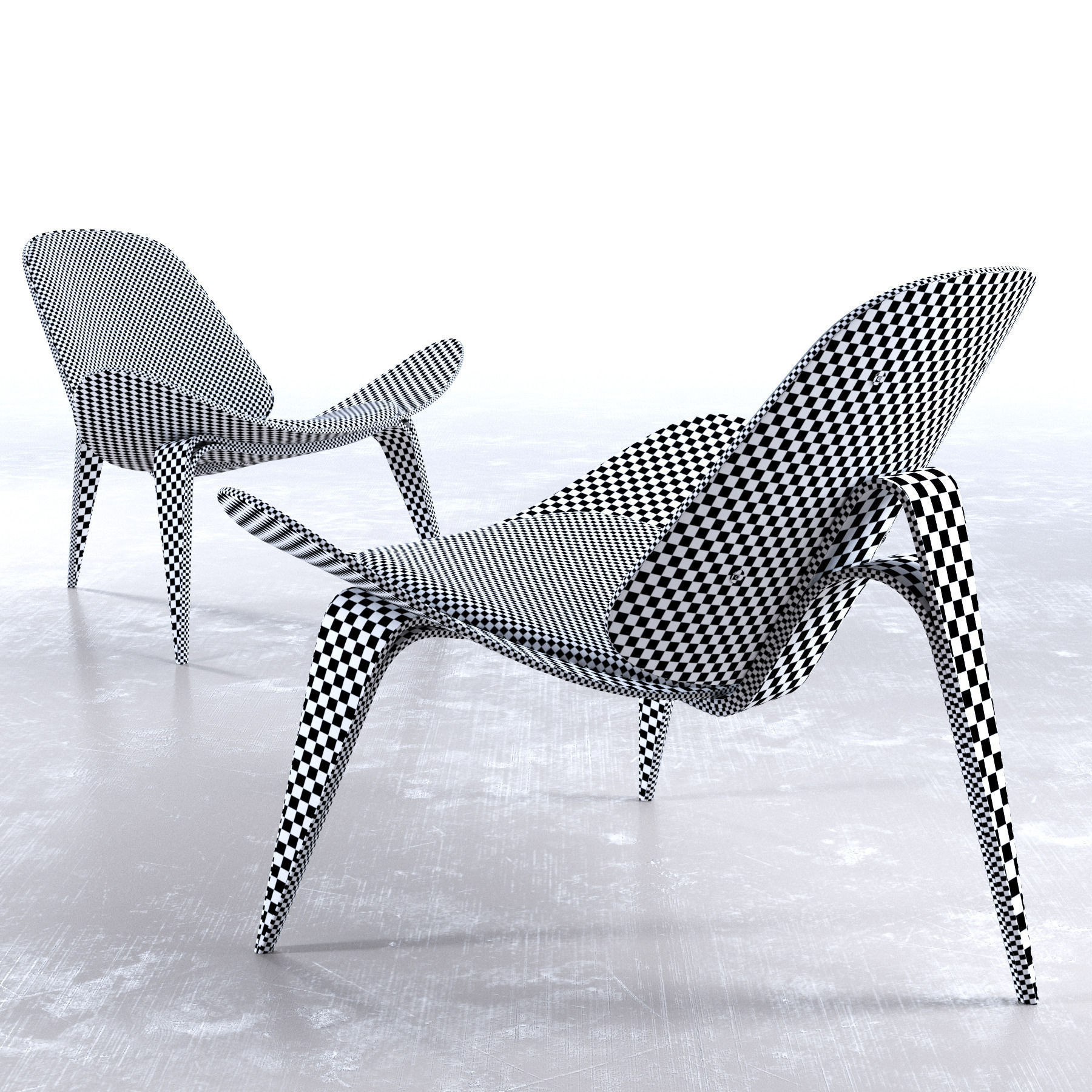 Wegner CH07 Shell Chair 3D model_1