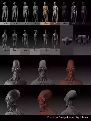 HumanoidCharacter alien skeleton