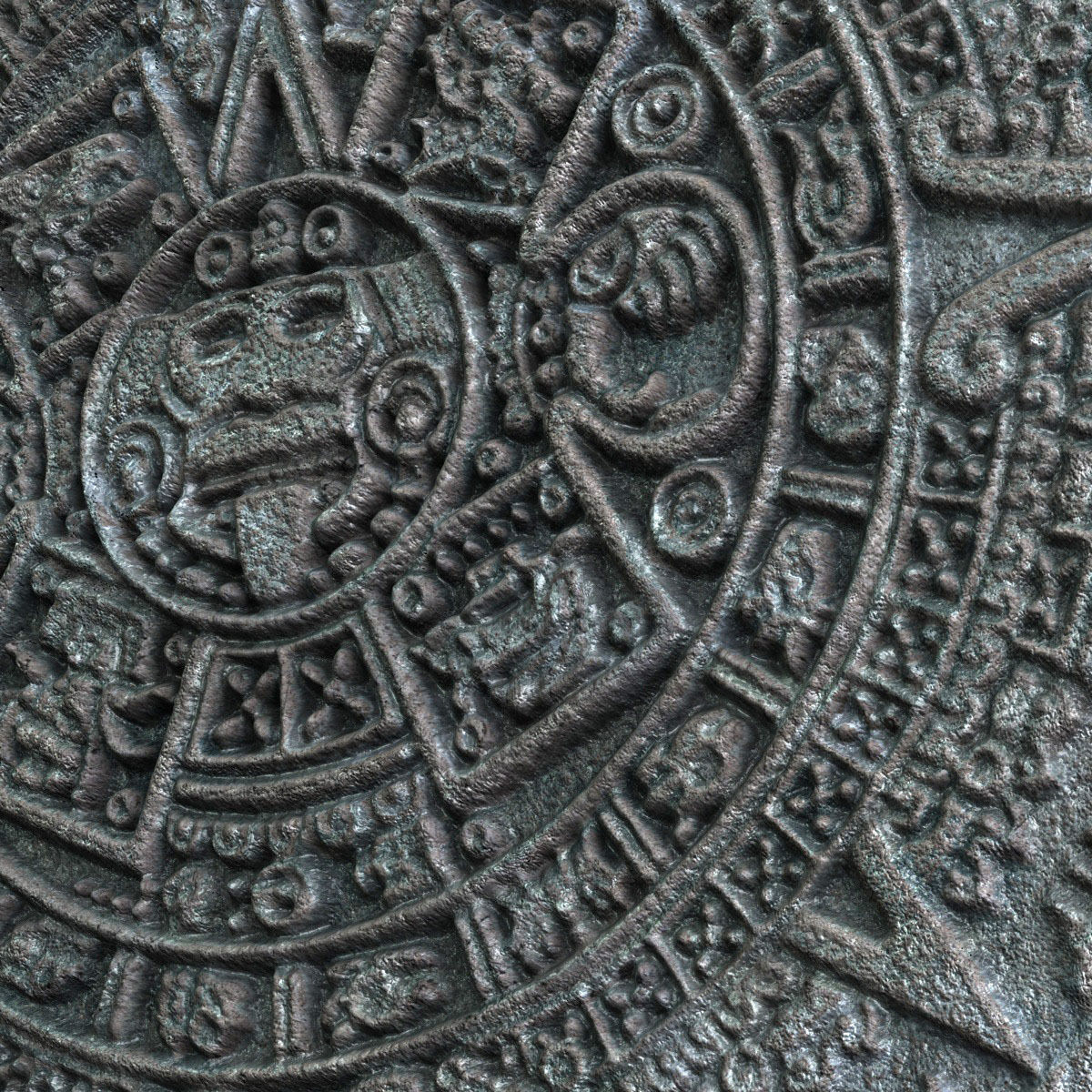 Realistic Aztec Calendar 3D model_2