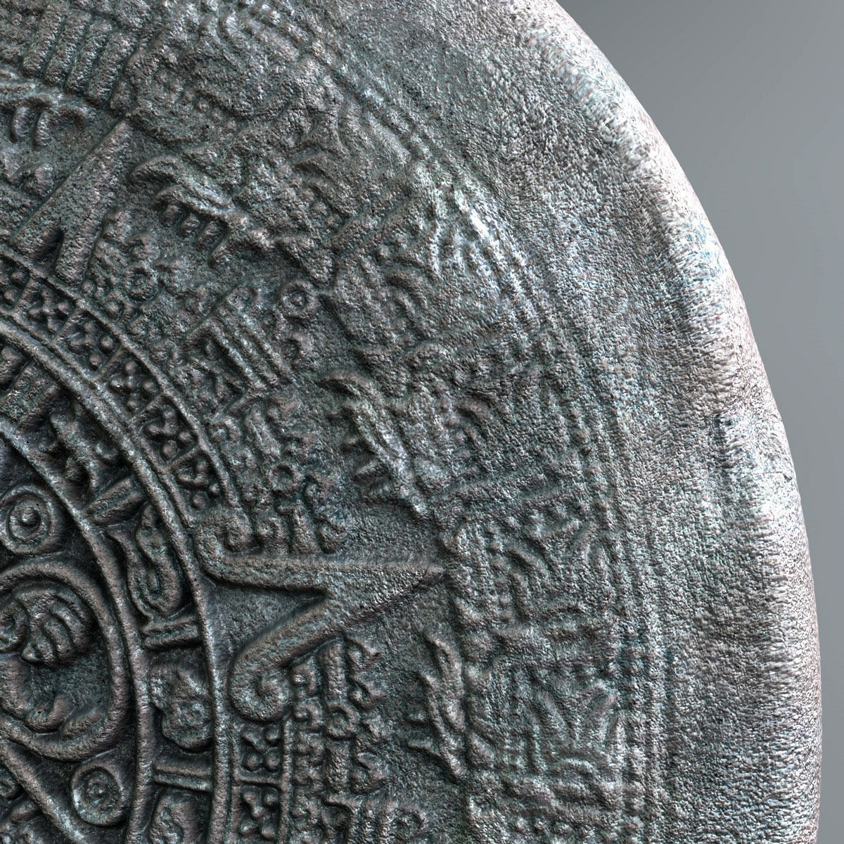 Realistic Aztec Calendar 3D model_1