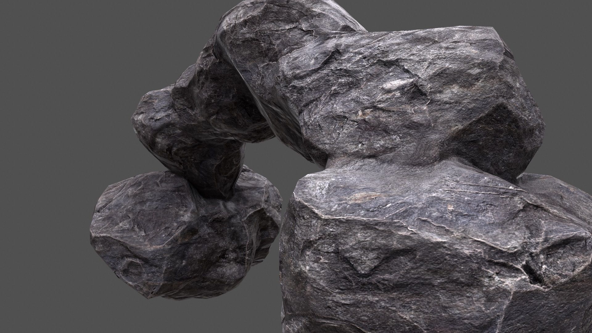 Rock Set Low-poly 3D model_22
