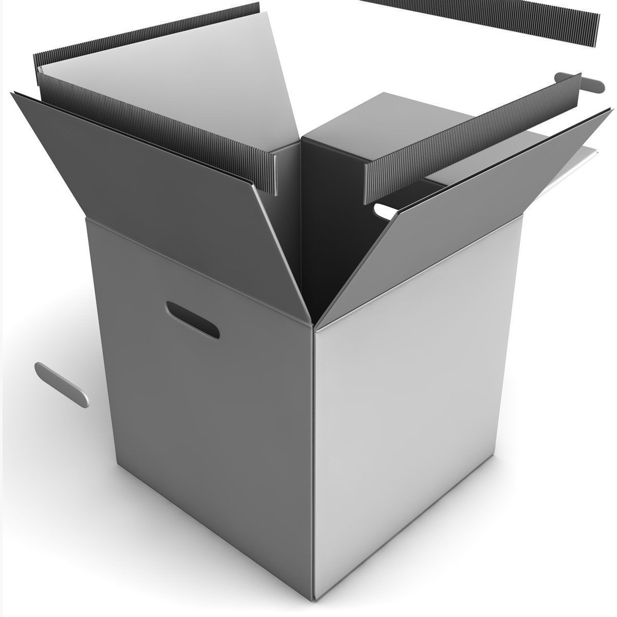 Rigged Cardboard Box  3D model_8