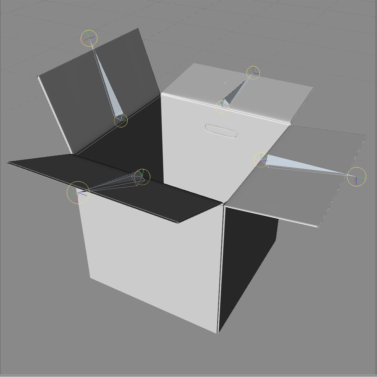 Rigged Cardboard Box  3D model_7