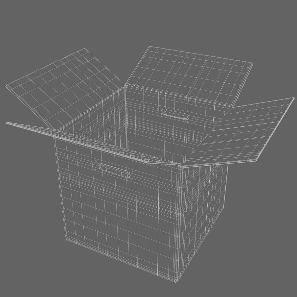 Rigged Cardboard Box  3D model_9