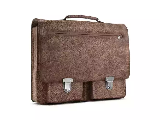 School bag leather Cartable en cuir