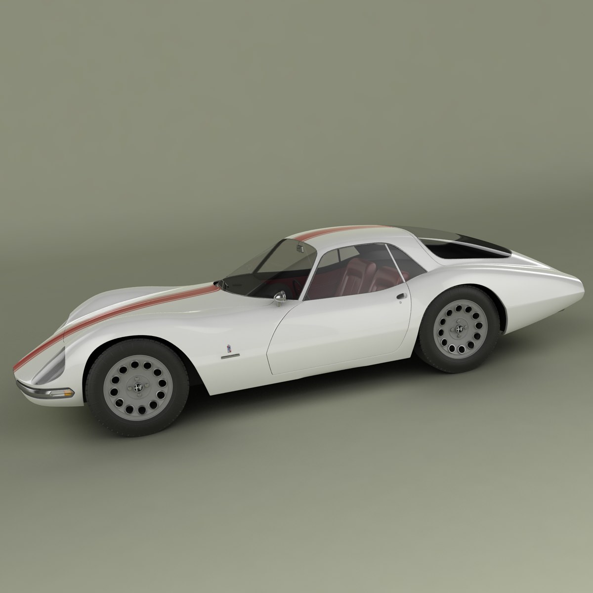 Alfa Romeo Giulia 1600 TZ2 Pininfarina 3D model_4