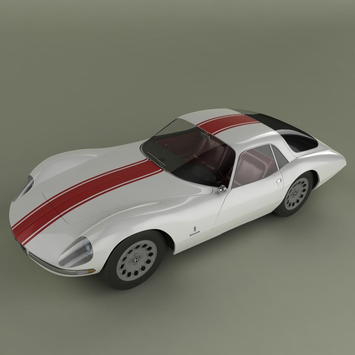 Alfa Romeo Giulia 1600 TZ2 Pininfarina 3D model_2