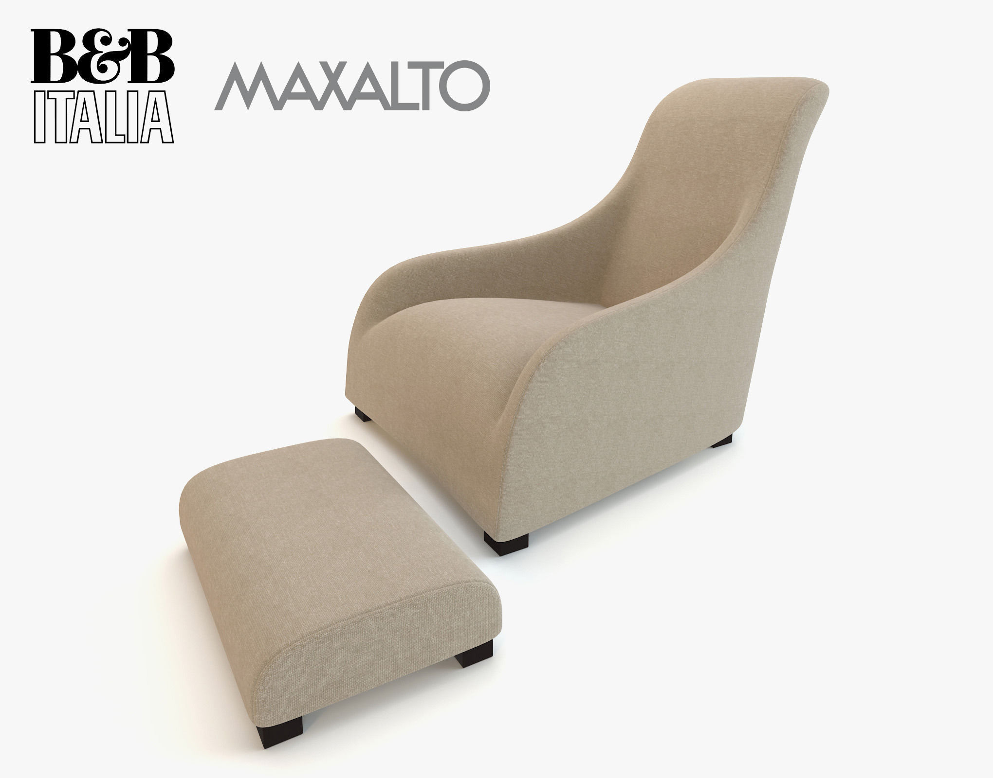BebItalia Armchair Maxalto Kalos Apta With Ottoman 3D model