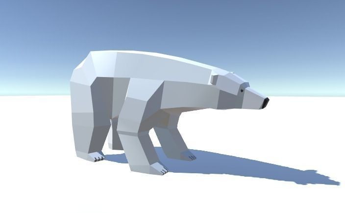 Polar Bear Low-poly 3D model_2