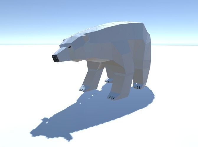 Polar Bear Low-poly 3D model_0