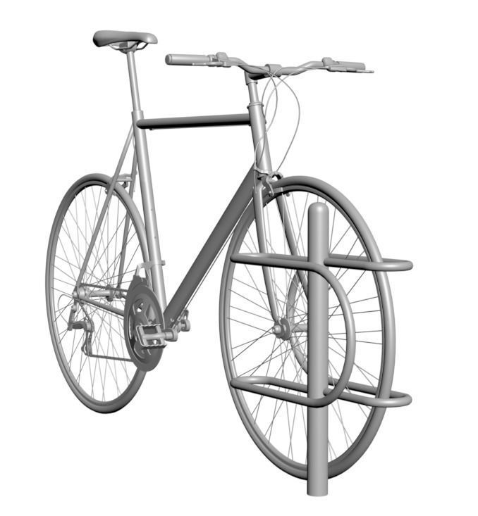 Bike with rack 3D model_2