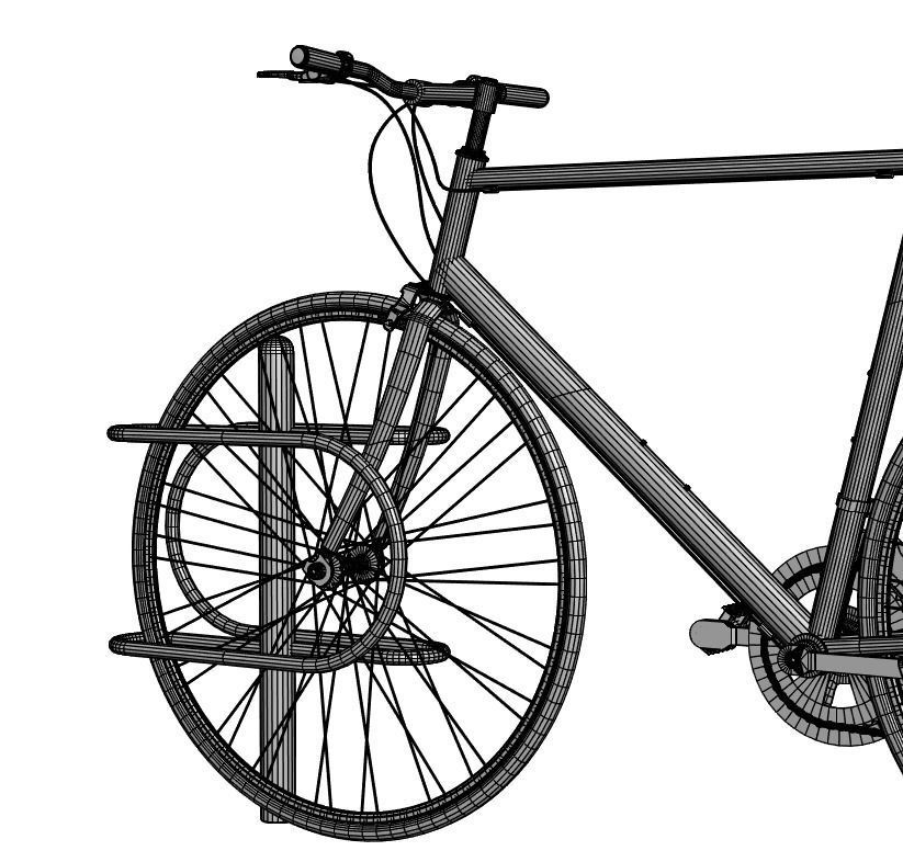 Bike with rack 3D model_4