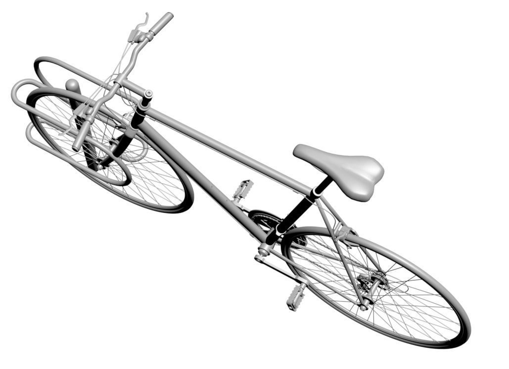 Bike with rack 3D model_3