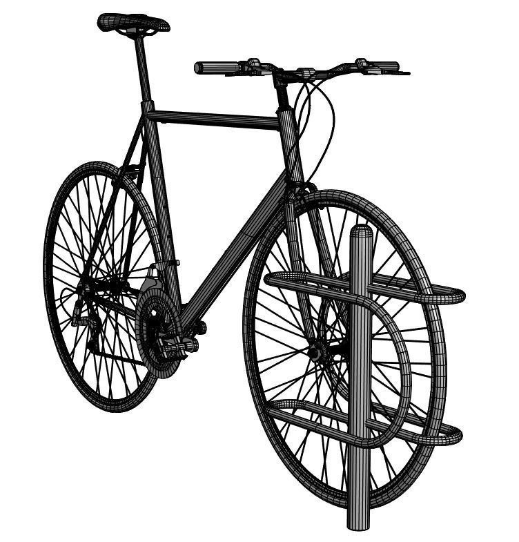 Bike with rack 3D model_5