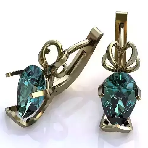 Luxurious Earrings 3D model