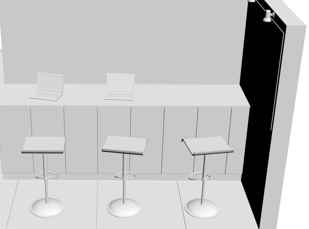 TV info stand 3D model_3