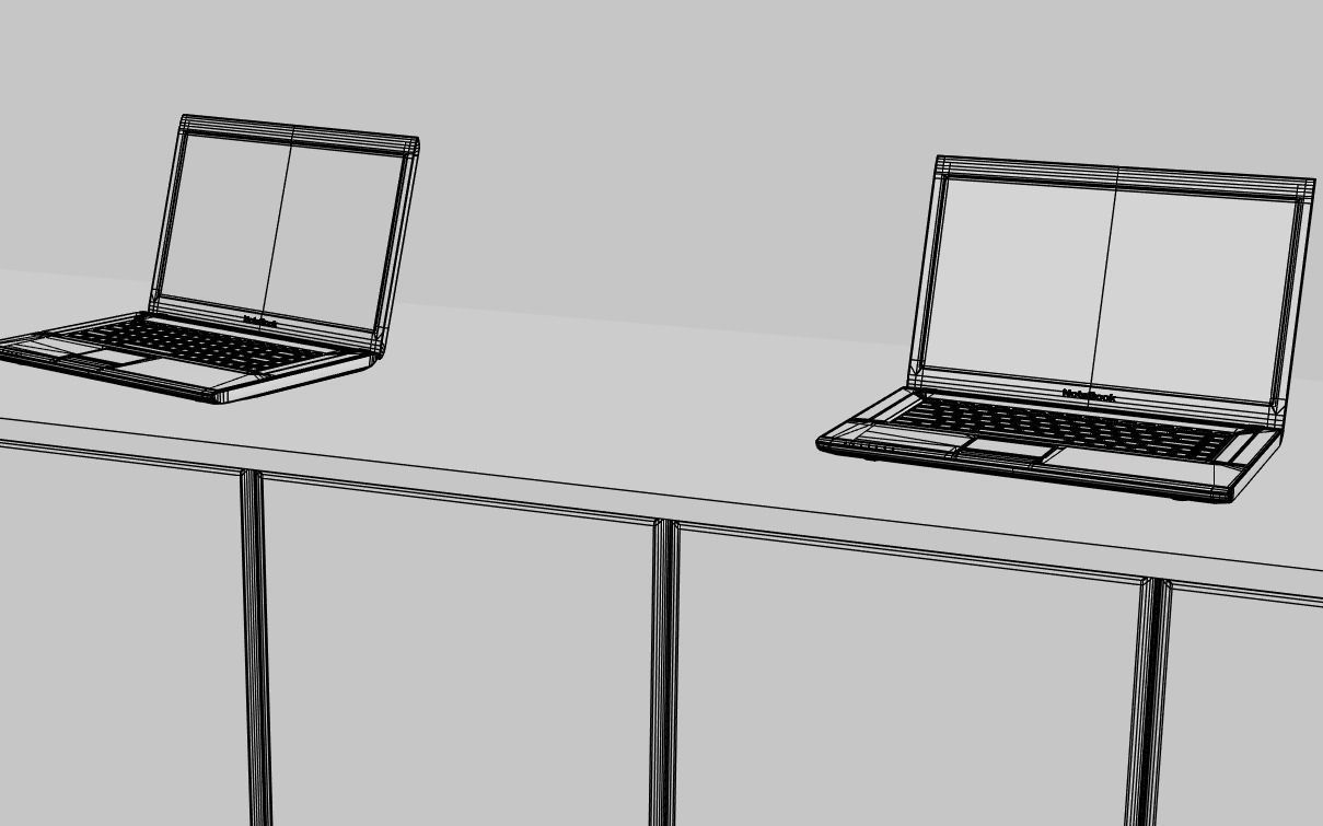 TV info stand 3D model_5