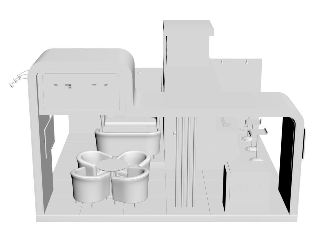 TV info stand 3D model_1