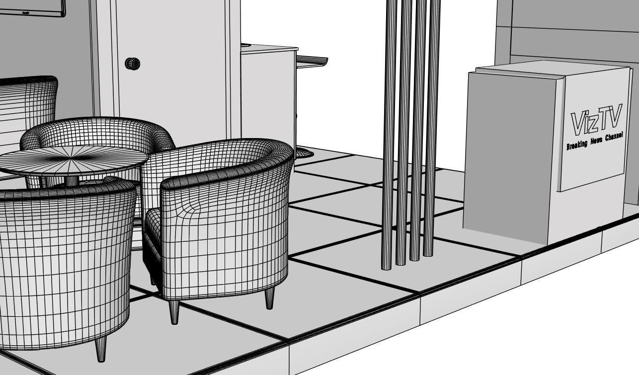 TV info stand 3D model_4