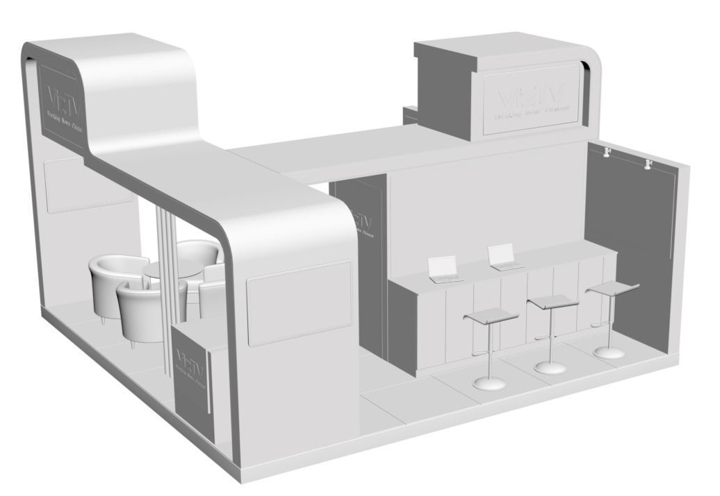 TV info stand 3D model_2