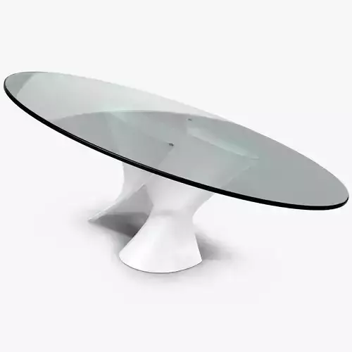 S Table oval glass with base